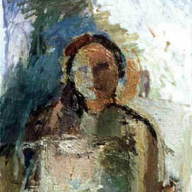 Timothy King: 'Becky', 1985 Oil Painting, Portrait. 