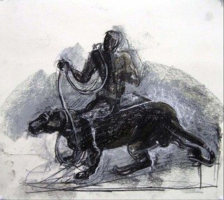 Timothy King: 'Dogmatic Rider 1', 2004 Pastel, Satire. 