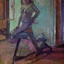 Timothy King: 'Figure in Dinning Room', 2003 Oil Painting, nudes. 