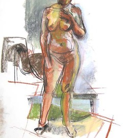 Margaret Standing Nude  By Timothy King