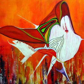 Tineke Kleij-van Den Boomen: 'The Butterflybird', 2008 Acrylic Painting, Surrealism. 