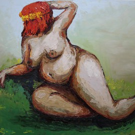 Tiziana Fejzullaj: 'Spring', 2016 Oil Painting, nudes. Artist Description:  Spring ...