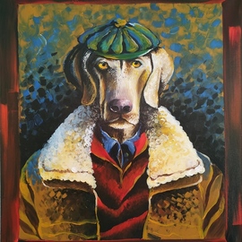Krisztina T.molnár: 'tracer', 2019 Acrylic Painting, Portrait. Artist Description: The retriever is athletic, having sharp smell, passionate.  It is an elegant looking, intelligent dog. ...
