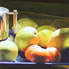 Tony Masero: 'Coffee and Lemons', 2006 Oil Painting, Still Life. 