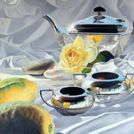 Tony Masero: 'Lemon Tea', 2006 Oil Painting, Still Life. 