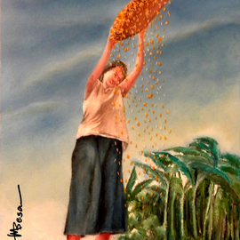 Woman Shifting Rice, Miriam Besa