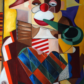 Duta Razvan Artwork CLOWN PARTY original oil painting listed by artist, 2011 Oil Painting, Clowns