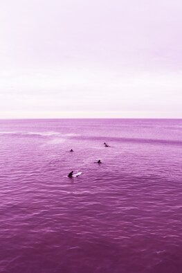 Robert Van Bolderick: 'Venice Beach Purple Sea ll', 2018 Color Photograph, Beach. Venice Beach surfersLimited edition...
