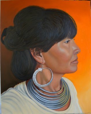 Thu Nguyen: 'lady of sapa', 2018 Oil Painting, Portrait. oil on panel, 16 x 20 inches, framed ready to hang...
