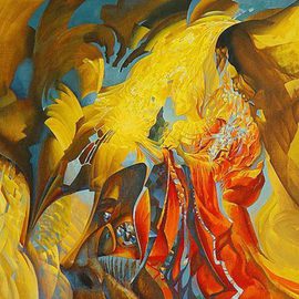 Oleg Lipchenko: 'Midas touch', 2006 Oil Painting, Surrealism. Artist Description:   King Midas was a very kind man who ruled his kingdom fairly. God Dionysus decided to reward King Midas by granting him one wish. The king thought for a second and said: I wish for everything I touch to turn to gold. And so it was. The beautiful ...
