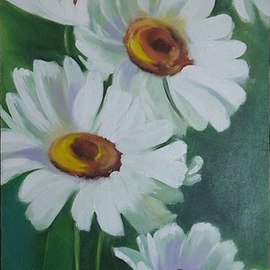 Natalia Kolesnichenko: 'chamomile', 2017 Oil Painting, Floral. Artist Description: Flawer, Chamomile...