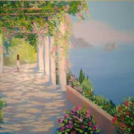 Natalia Kolesnichenko: 'mediterranean landscape', 2018 Oil Painting, Landscape. Artist Description: landscape, sea, mediterranean landscape...