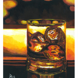 Tylor Adair: 'On the Rocks', 2016 Acrylic Painting, Still Life. Artist Description:  Nothing like a night cap to top off a long day ...