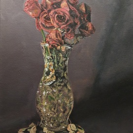 Tylor Adair: 'the wilted', 2017 Acrylic Painting, Floral. Artist Description: Being invited into an art exhibition just weeks before the deadline I scrabbled to create something new to present. This motif was created based on some wilting flowers that had been over due for being discarded. They were still so beautiful. I needed to do something to keep ...