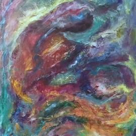 Susan Cantor-uccelleti: 'birth', 2017 Oil Painting, Abstract Figurative. Artist Description: This is my very first painting done in 100oil sticks. It is abstract with a figurative flow of movement and texture. ...