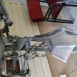 6ft lifesize steel robot lamp with machine gun arm By Julian Allegro