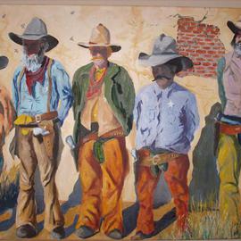 Gerard Bahon: 'Best of the West', 2010 Oil Painting, People. Artist Description:       Original oil painting . Some of the most feared lawmen in the Wild West .     ...