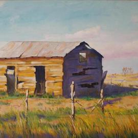 Gerard Bahon: 'Once Upon A Time', 2009 Oil Painting, Landscape. Artist Description:   Original oil painting . A lonely old barn in Texas .  ...