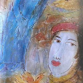 Yevmenenko Valentina: ' Enamoured', 2011 Oil Painting, Figurative. Artist Description:                 Paper, oil, 30o61. 2011                ...