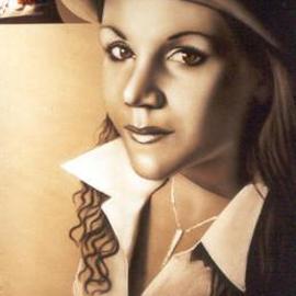 Giovan Beck: 'portrait', 2001 Other Painting, Portrait. Artist Description: Freehand Airbrushing on paper.PORTRAIT FROM A PHOTO. Good photo, helps me for a perfect work....