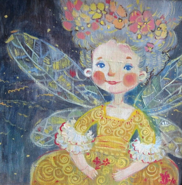 Artist Varvara Sosedova. 'Little Dragonfly' Artwork Image, Created in 2010, Original Painting Oil. #art #artist