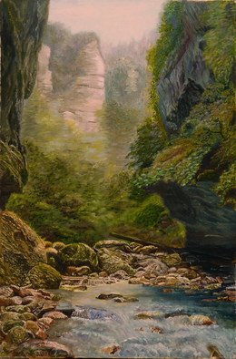 Vasily Zolottsev: 'The canyon', 2009 Oil Painting, Mountains.  Caucasus. Lago- Naki. The nature of the south Russia. ...