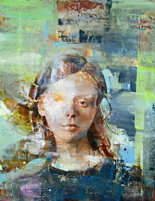 Vasil Vasilev: 'her dream', 2018 Acrylic Painting, Conceptual. A beautiful,  woman s face . . . looking at you and sending out messages. Original...