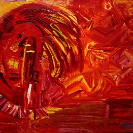 Vanessa Bernal: 'Indio Rojo', 2010 Acrylic Painting, Indiginous. Artist Description:  Abstract Expressionism, Expressionist, Abstract, Modern Art,            ...