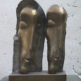 Venelin Ivanov: 'Two faces', 1979 Bronze Sculpture, Figurative. Artist Description: 0...