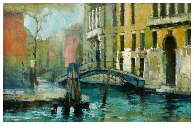 Artist Victor Zakrynycny. 'Venice, Canal' Artwork Image, Created in 2008, Original Painting Oil. #art #artist
