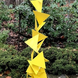 Vadim Kharchenko: 'trougao', 2017 Steel Sculpture, Abstract. Artist Description: Sculpture: Metal and Steel on Steel.Beautiful Mid Century Modern Outdoor Indoor Triangle Sculpture named aEURoeTrougaoaEUR- Free Standing Abstract modern powder coated steel sculpture, will complement contemporary, modern, or traditional house Indoor or Outdoor. Will fit great as a garden sculpture, lawn sculpture, driveway or front entrance accent, ...