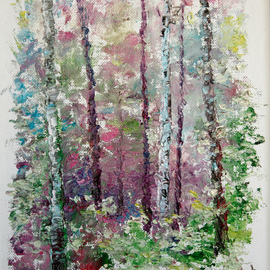 Vladimir Volosov Artwork Forest Sketch, 2014 Oil Painting, Abstract Landscape