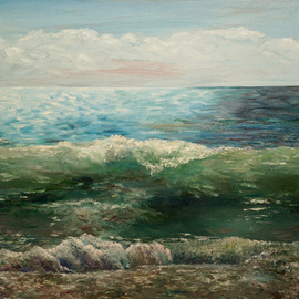 Vladimir Volosov: 'atlantic ocean', 2012 Oil Painting, Marine. Artist Description: This is an original unique textured oil painting onNanvas on a wooden underframe.  Painted with a palette knife.  Original Artist Style aEUR