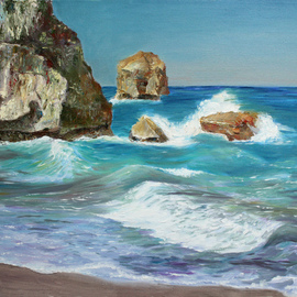 Vladimir Volosov: 'faraway coasts 2', 2018 Oil Painting, Marine. Artist Description: The author s style is lyrical realism impressionism.  It is Textured and multilayered painting.  Made with Oil on canvas. There is no doubt that visual art is a powerful medium. It has the ability to inspire and to move us deeply  For me, the process of creating a ...