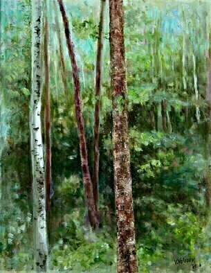 Vladimir Volosov: 'forest etude', 2016 Oil Painting, Impressionism. I offer free shipping across the planet as my gift to you   the buyer        There is no doubt that visual art is a powerful medium. It has the ability to inspire and to move us deeply.The author s goal to engage the viewer in the creative process. He invites ...
