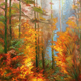 Landscape With Red Tree, Vladimir Volosov