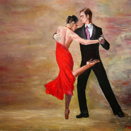 Vladimir Volosov: 'the dance', 2017 Oil Painting, Love. Artist Description: A<< Color and light is always the main principal in my work. My goal is  vibrant, bold and intuitive painting with great texture and lots of layersA>> .This is an original unique textured oil painting on stretched canvas. Original Artist Style aEUR