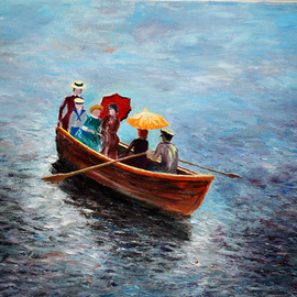 Vladimir Volosov: 'weekend stroll', 2022 Oil Painting, Marine. Artist Description:        There is no doubt that visual art is a powerful medium. It has the ability to inspire and to move us deeply.The author s goal to engage the viewer in the creative process. He invites the viewer to go their own way and become a co- author, ...