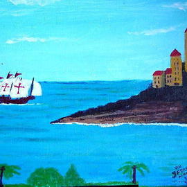 Vincent Sferrino: 'Spanish Galleon', 2003 Acrylic Painting, Seascape. Artist Description:  Painted during a vacation in Madiera ...