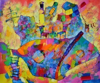 Vyara Tichkova: 'marine home', 2017 Oil Painting, Beach. vyara tichkova, oil, canvas, painting, boat, home, loundry, stairs, chair, table, marine, ocean, sea, beach, colorfull, ...