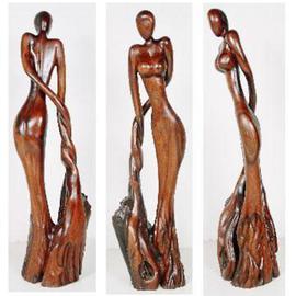 Khurshid Khatak: 'Widow', 2003 Wood Sculpture, Fantasy. Artist Description: Extortion of ignorance. ...