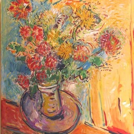 Wayne Ensrud: 'flower flight', 1980 Oil Painting, Floral. Artist Description: Beautiful flowers die but a beautiful painting doesn t. ...