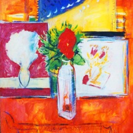 Wayne Ensrud: 'red rose', 1985 Oil Painting, Still Life. Artist Description: A world can be contained and conveyed through a single red rose...