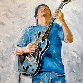 Wayne Wilcox: 'Handy Park Blues Man', 2006 Oil Painting, Figurative. Artist Description: This is a blues player, Johnny Holiday, in Handy Park off of Beale Street, Memphis.  That boy can play!...
