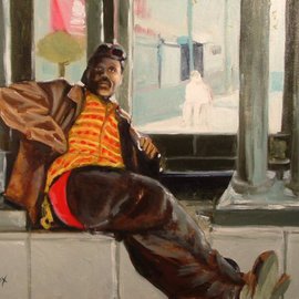 Wayne Wilcox: 'Ricky', 2006 Oil Painting, Portrait. Artist Description: Street guy at Main & Madison Memphis...