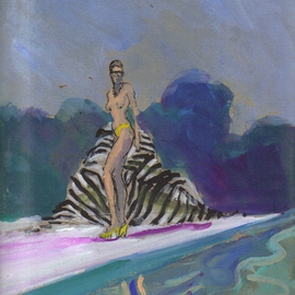 Bikini Babe With Zebra Towel By Pool, Harry Weisburd