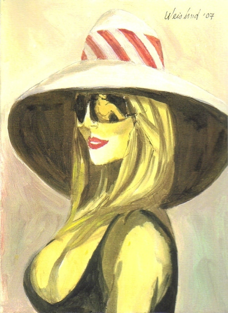 Artist Harry Weisburd. 'Blonde With Sunglass With Man Reflection' Artwork Image, Created in 2007, Original Pottery. #art #artist
