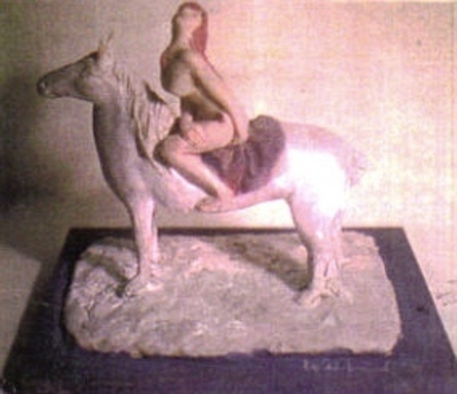 Artist Harry Weisburd. 'Nude On Horse' Artwork Image, Created in 2001, Original Pottery. #art #artist