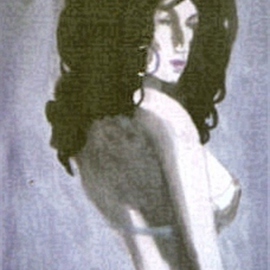 Woman With Dark Hair By Harry Weisburd