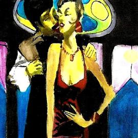 Harry Weisburd: 'found mr right', 2011 Acrylic Painting, Figurative. Artist Description: Sensual erotic looking woman finds Mr Right  Looking for love and romance in the right place ....
